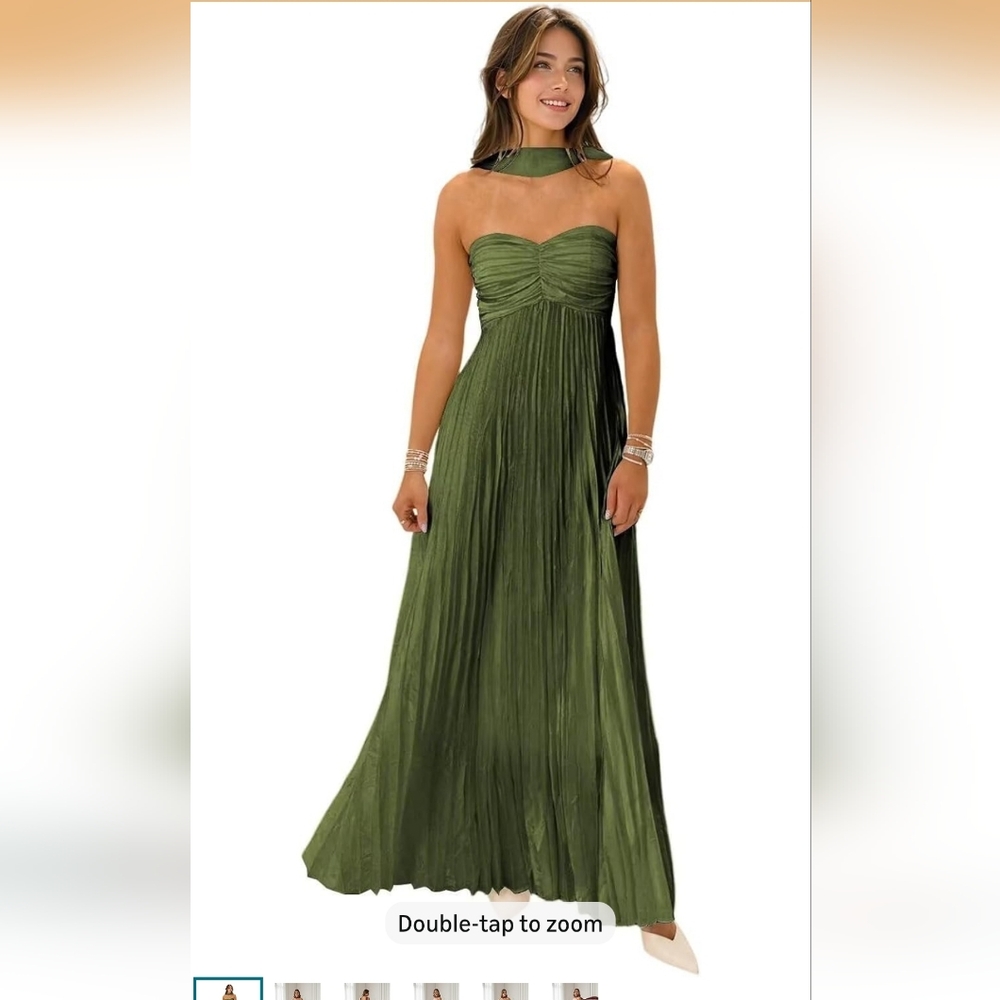 Chiffon Bridesmaid Dress with Scarf Strapless for Women Formal Evening Dresses